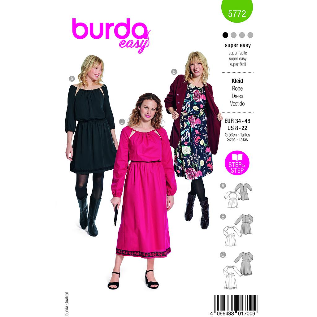 [B5772] Patron Burda 5772 - Robes de fête ou décontractée