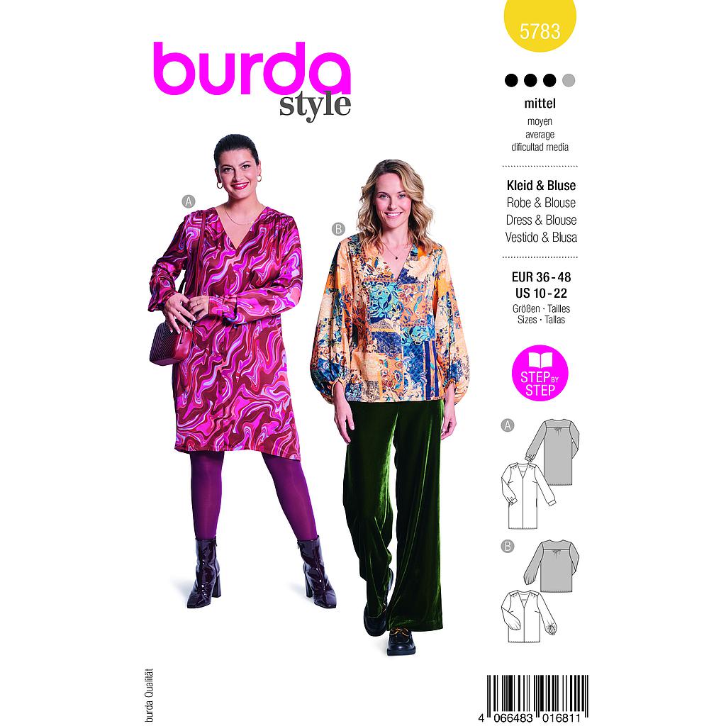 [B5783] Patron Burda 5783 - Robe raffinnée
