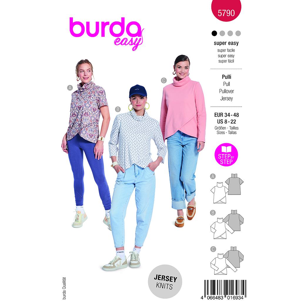 [B5790] Patron Burda 5790 - Trois variantes de t-shirts