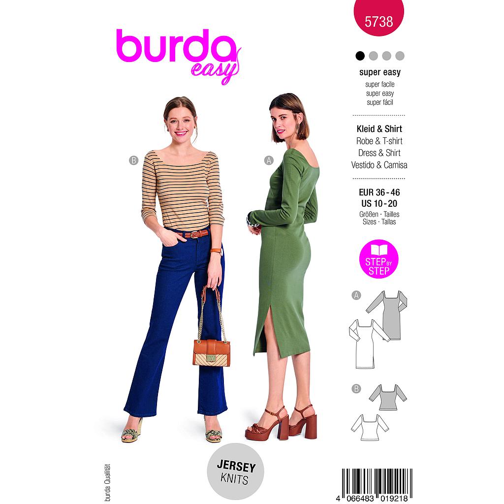 [B5738] Patron Burda 5738 - Robe & Top