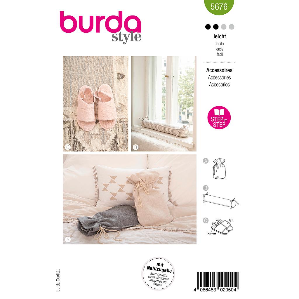 Patron Burda 5676 - Housse et pantoufles