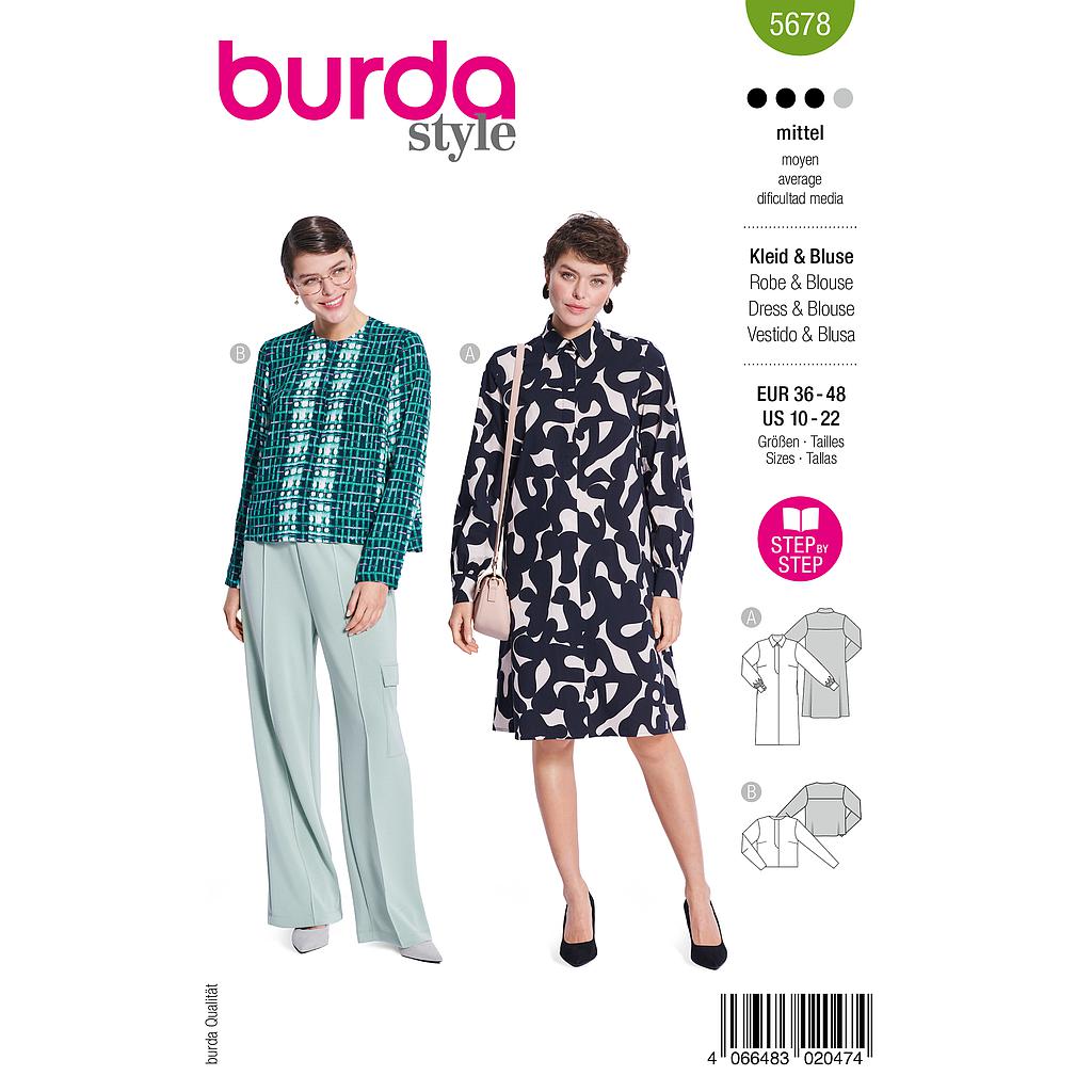 [B5678] Patron Burda 5678 - Robe et chemisier