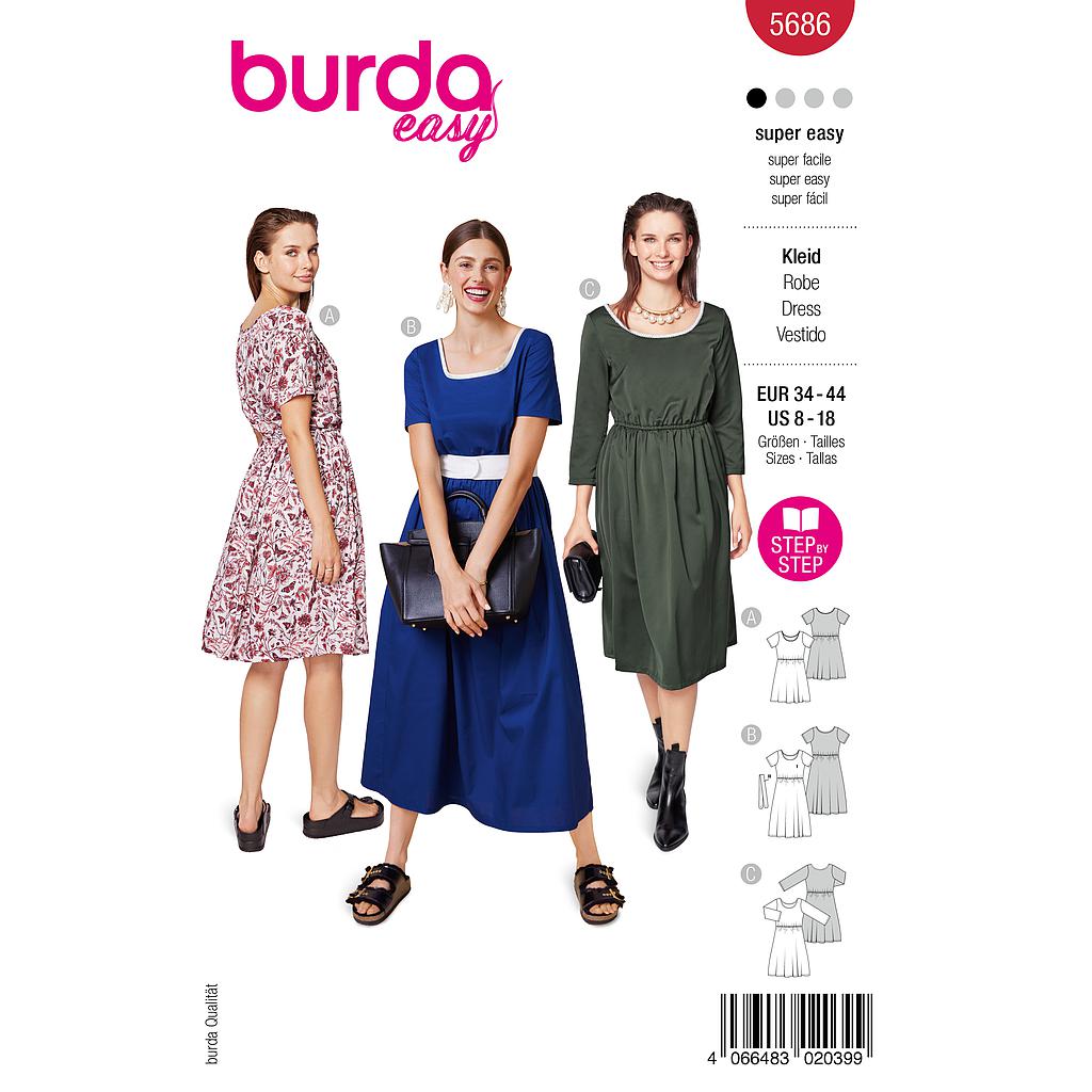 [B5686] Patron Burda 5686 - Robe