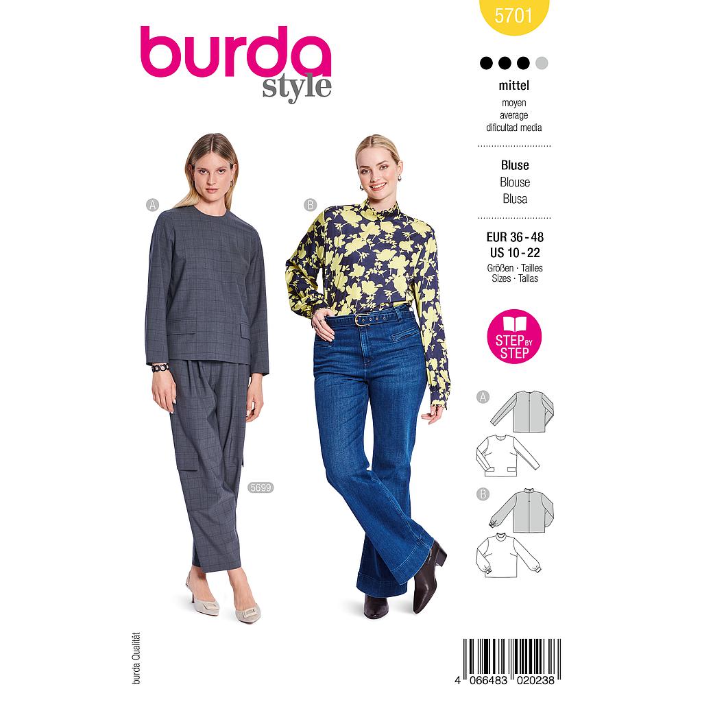 [B5701] Patron Burda 5701 - Chemisier
