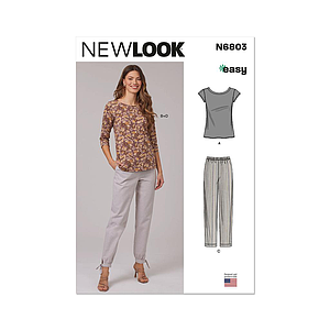 Patron New Look 6803 -  Hauts et pantalons en maille