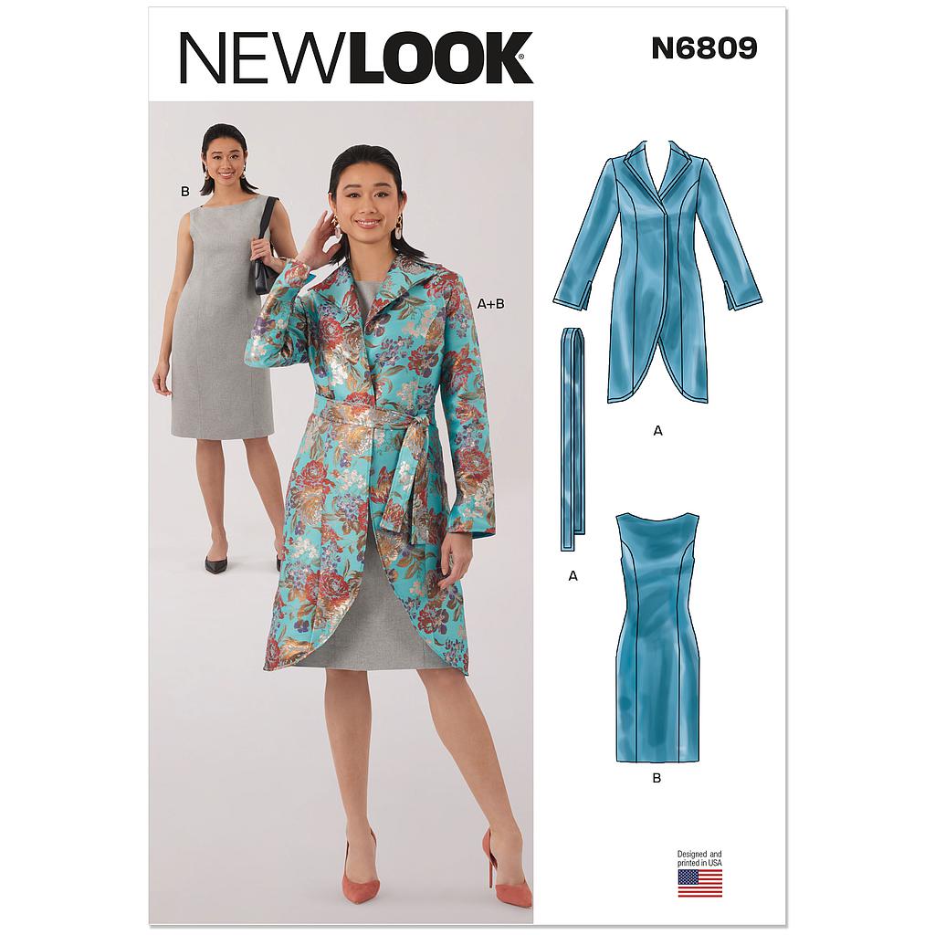 [NL6809] Patron New Look 6809 -  Veste, ceinture et robe