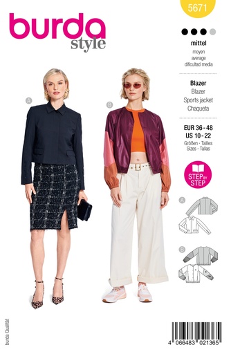 [B5671] Patron Burda 5671 - Veste