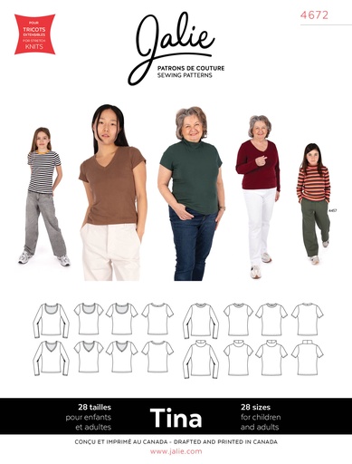 [JAL-4672] Patron Jalie 4672 TINA - T-shirts essentiels