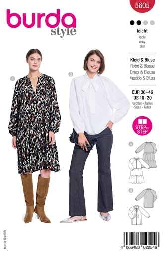 Patron Burda 5605 - Robe et chemisier