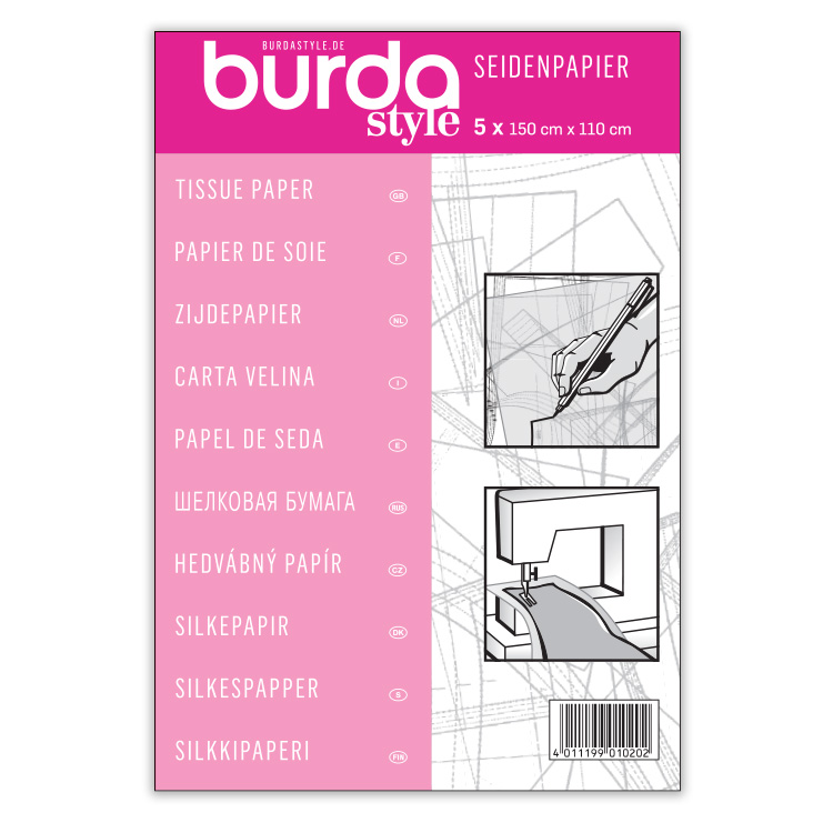 [1020] Papier de soie Burda (pour recopier les patrons) - 5 x 150/110 - 
