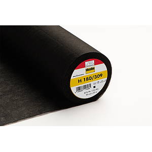 H 180 Entoilage thermocollant souple - noir - 25m x 90cm 