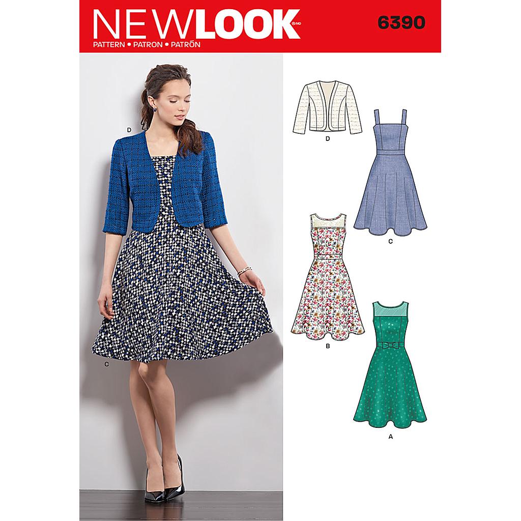 [NL6390] Patron New Look 6390 Robe et boléro 
