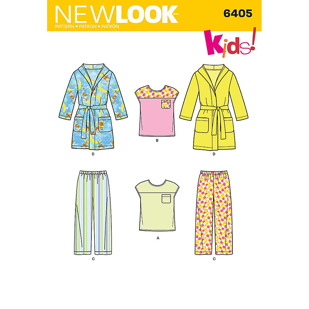 Patron New Look 6405 Pyjama et peignoir enfants
