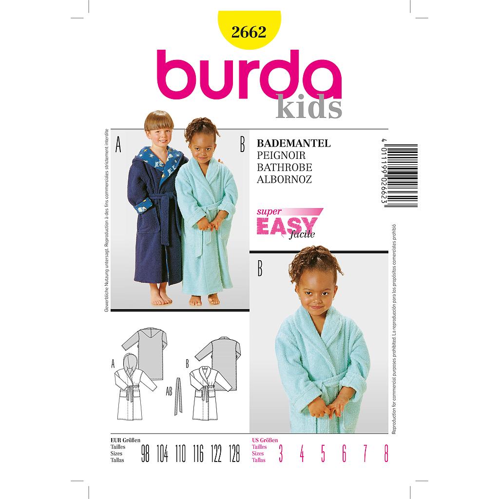 [B2662] Patron N°2662 Burda kids : Peignoir