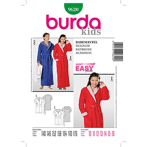 Patron Burda 9620 - Peignoir adolescent de 140 à 176 cm  