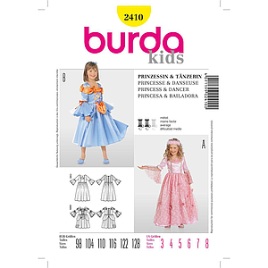 Patron Burda Carnaval 2410 - Déguisement Princesse et Danseuse enfant
