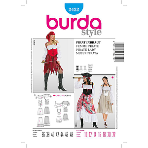 Patron Burda Carnaval 2422 - Déguisement Pirate Femme