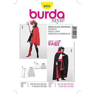 Patron Burda Carnaval 2435 - Déguisement Dracula, diablotine Adulte Mixte
