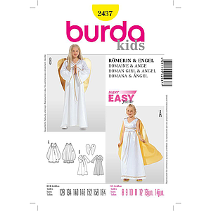 Patron Burda Carnaval 2437 - Déguisement Dame romaine et  Ange enfant