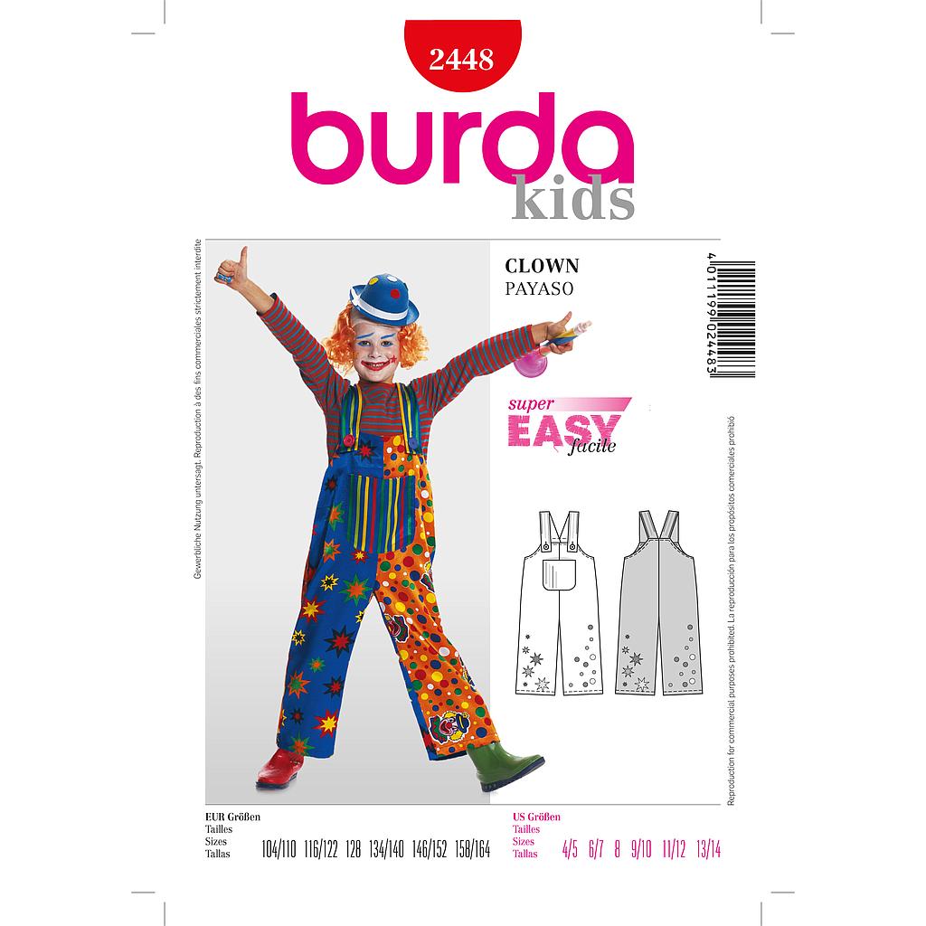 [B2448] Patron Burda Carnaval 2448 - Déguisement Clown enfant