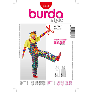 Patron Burda Carnaval 2453 - Déguisement Clown & Paysan Adulte Miste
