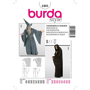 Patron Burda Carnaval 2483 - Déguisement Magicien et  Enchanteur Homme