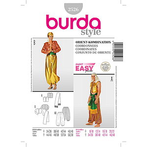 Patron Burda Carnaval 2526 - Déguisement Costumes orientaux Adultes Mixte