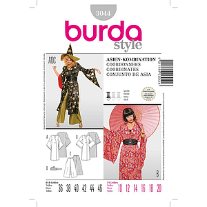 Patron Burda Carnaval 3044 - Déguisement asiatiques