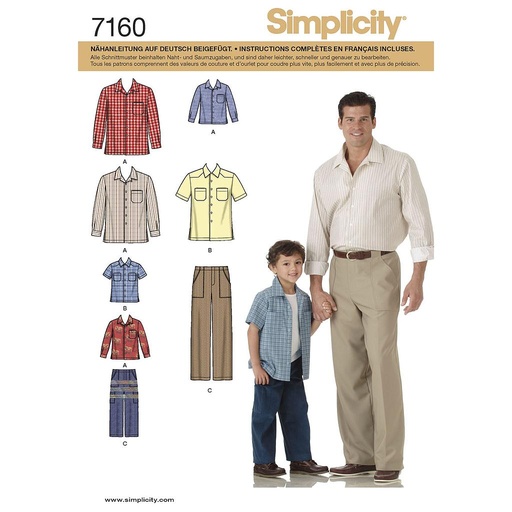 [S4760.A-(S7160)] Patron Simplicity 4760 pantalon et chemise