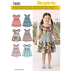 Patrón N°7486.A Simplicity : Vestido Niña