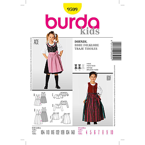 Patrón Nº9509 Burda Kids: Vestido folklore