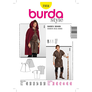 Patron Burda Carnaval 7333 - Déguisement Historique Robin des bois Homme
