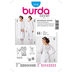 Patron Burda Carnaval 7156 - Déguisement Historique Sous - Vêtements Femme