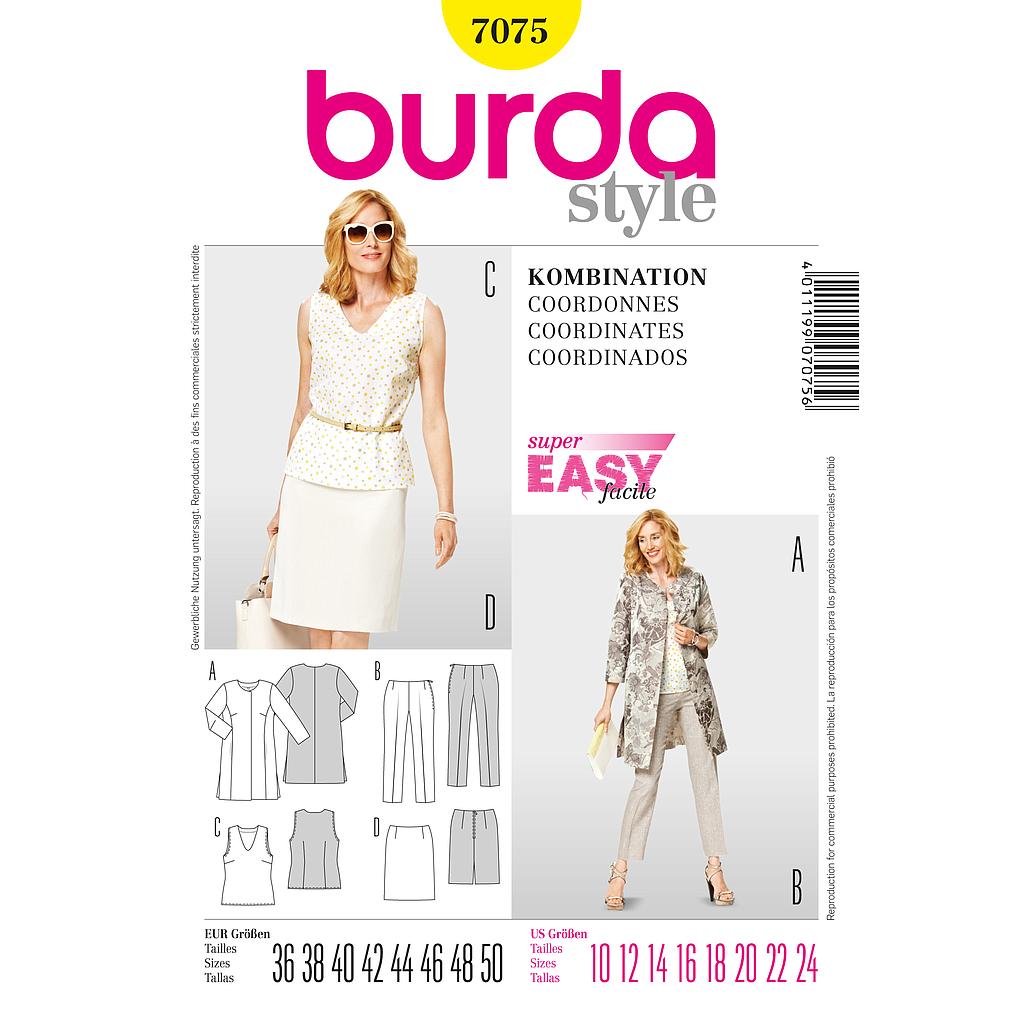 Patrón Nº7075 Burda Style: Coordinados para dama