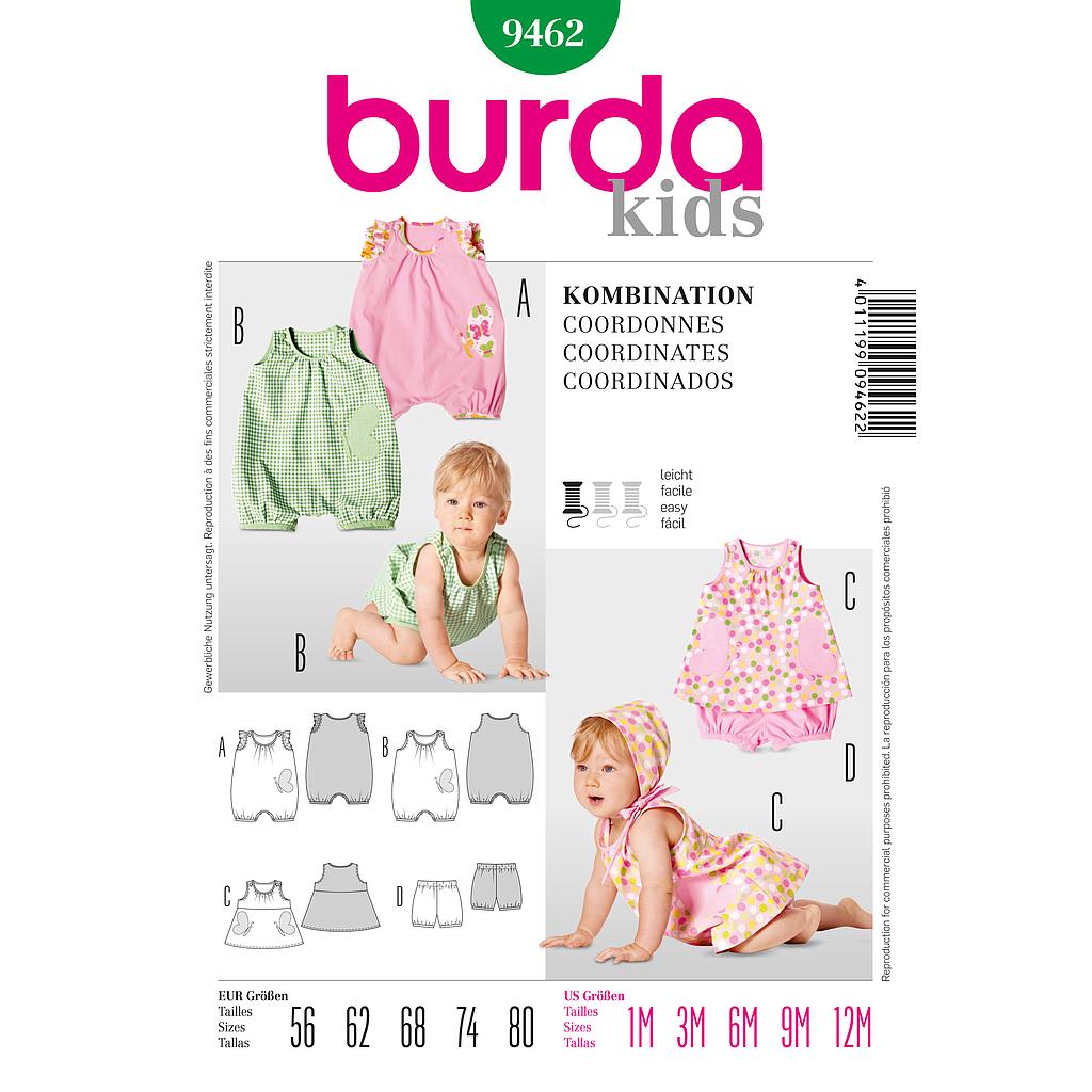[B9462] Patron Burda 9462 Kids Ensemble bébé