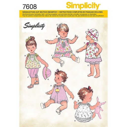 [S1813.A-(S7608)] Patron Simplicity 1813 Ensemble bébé 