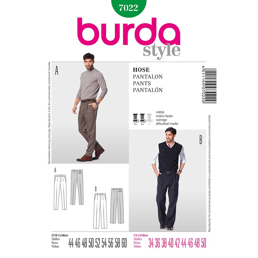 Patrón Nº7022 Burda Style: Pantalón