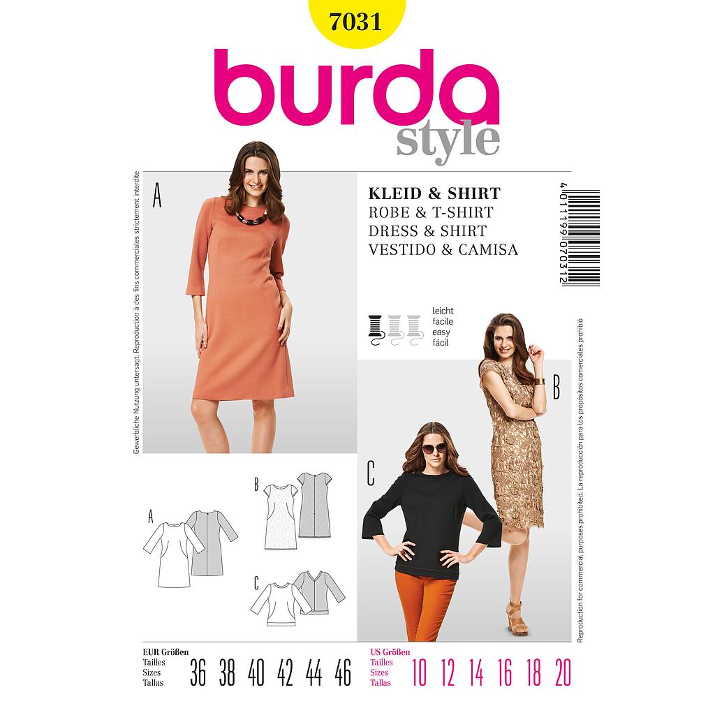[B7031] Patron Burda 7031 Robe et Tee-Shirt