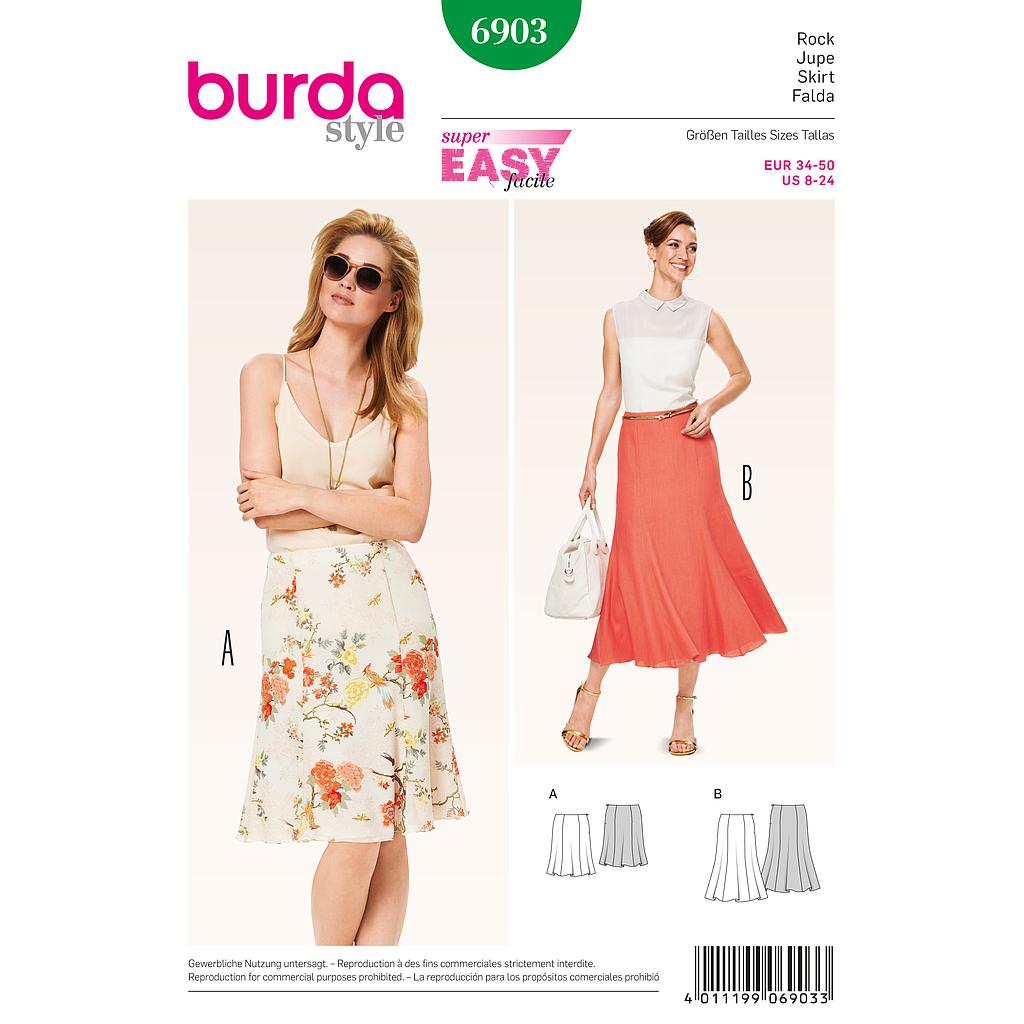 Patrón Nº6903 Burda Style: Falda