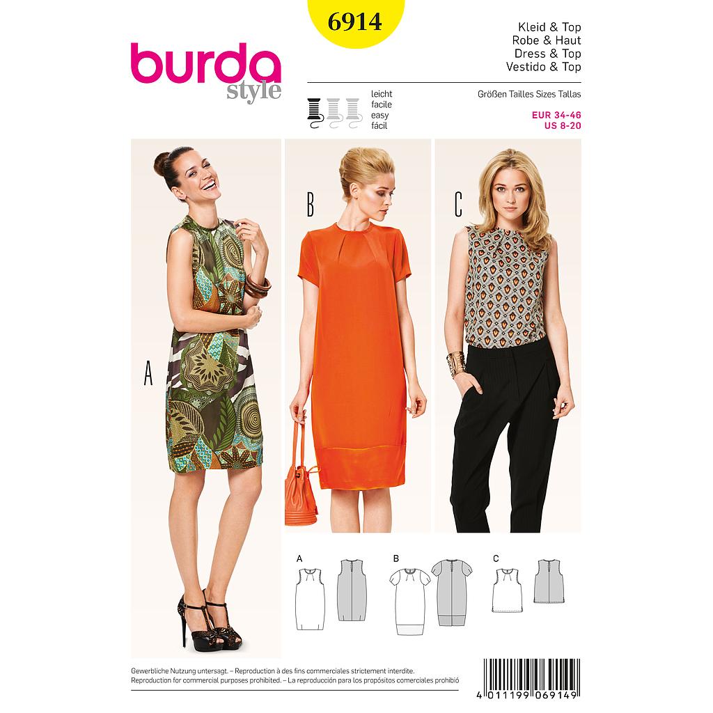 [B6914] Patron Burda 6914 Robe et haut