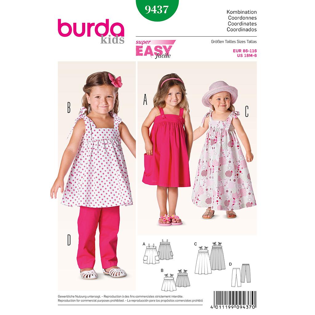 Patrón Nº9437 Burda Kids: Coordinados
