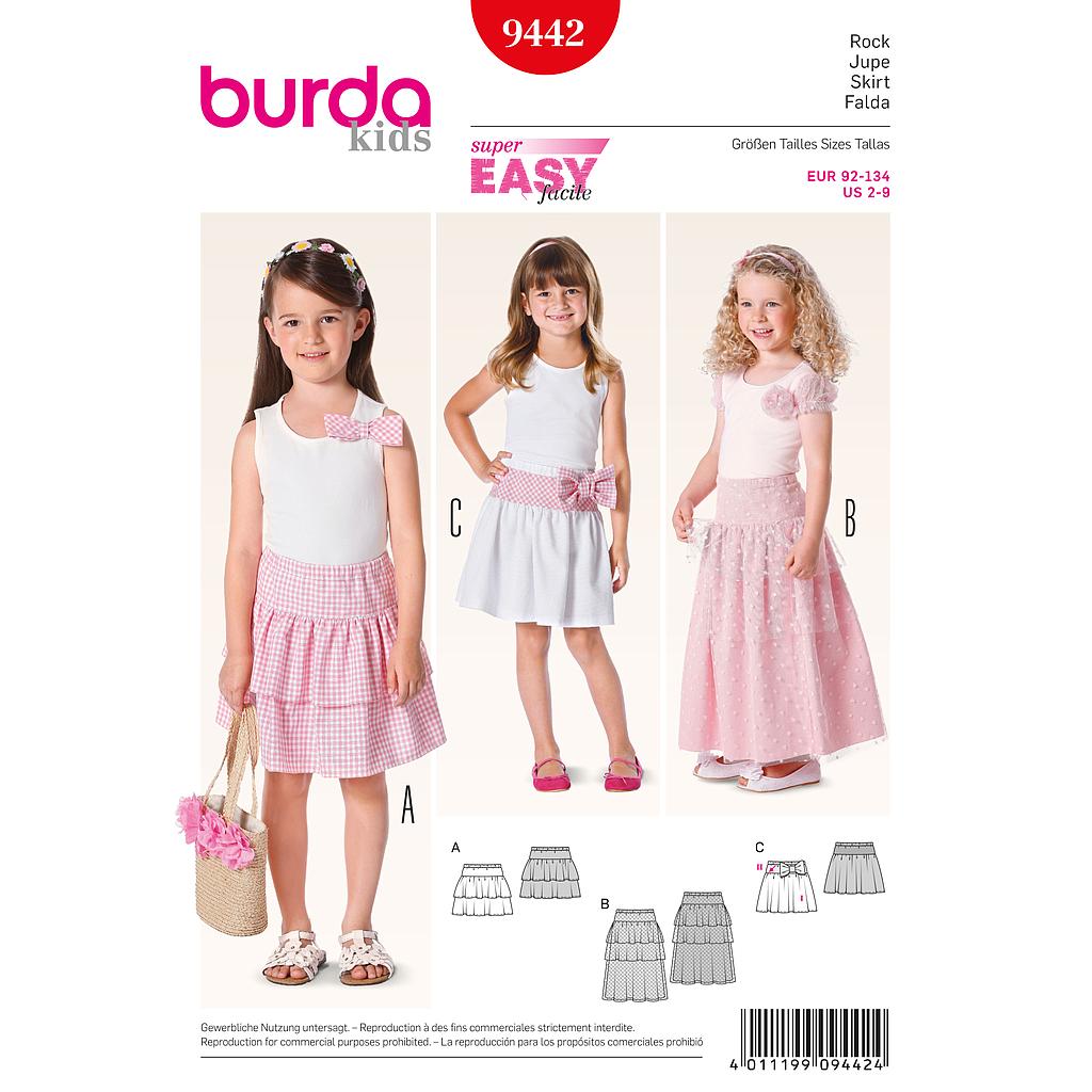 [B9442] Patron Burda 9442 Kids Jupe