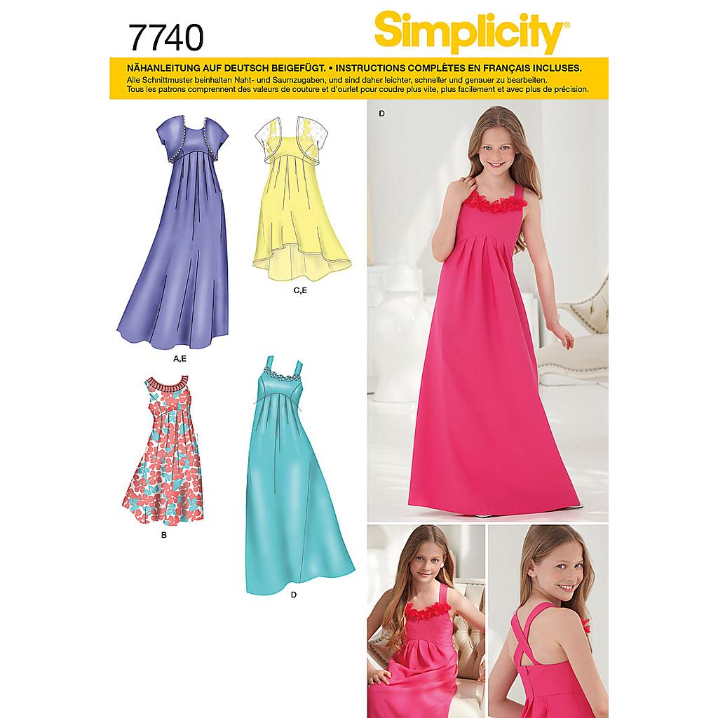 Patrón N°7740.BB Simplicity : Vestido Mujer