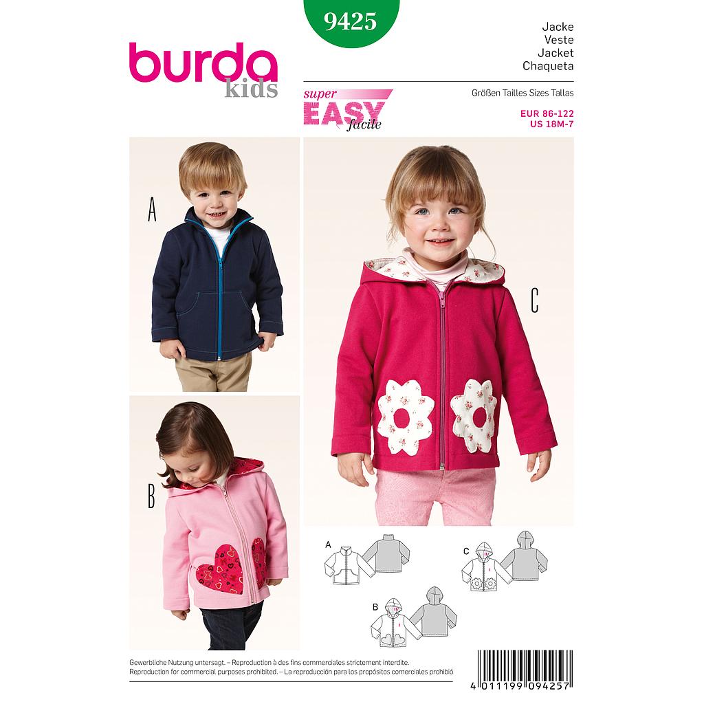 Patrón Nº9425 Burda Kids: Chaqueta