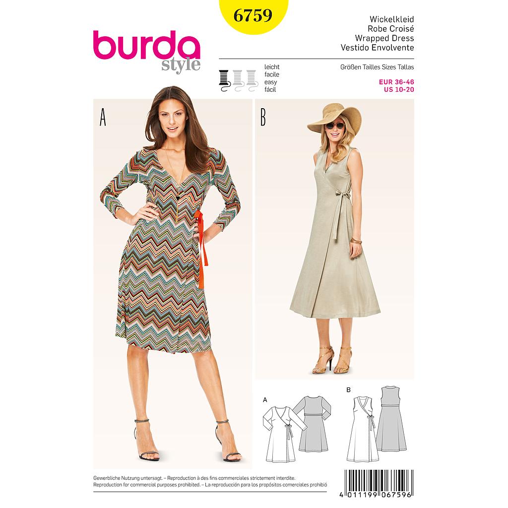 [B6759] Patron Burda 6759 Robe