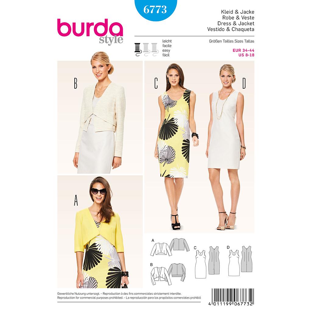 Patrón Burda 6773 Vestido y chaqueta
