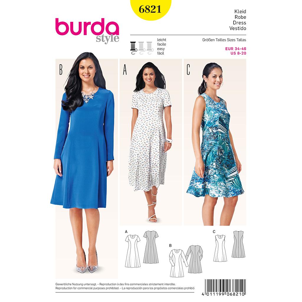 [B6821] Patron Burda 6821 Robe