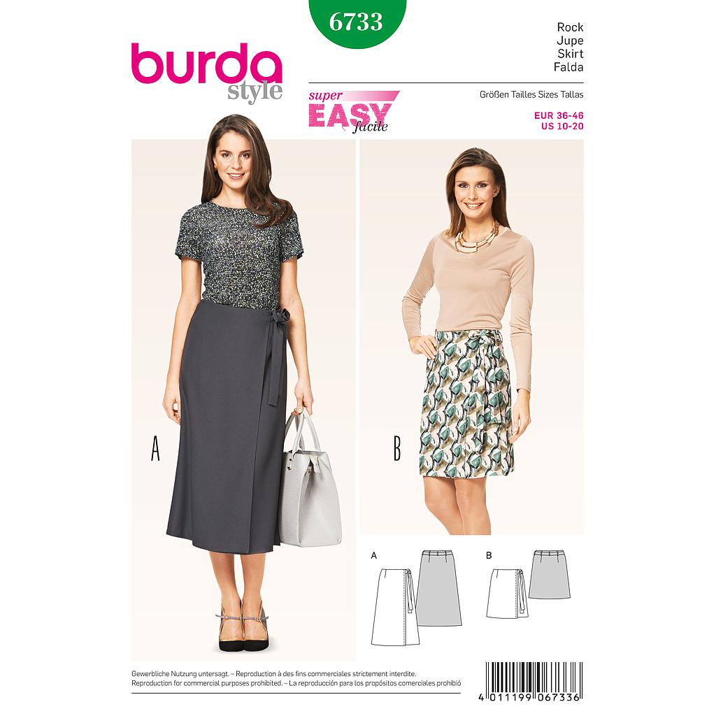 Patron Burda 6733 Jupe