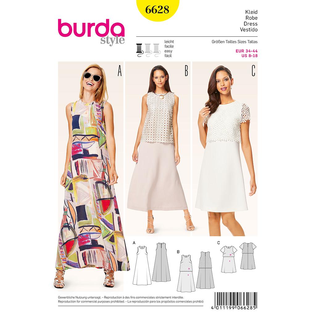 Patrón de Burda 6628 Vestido