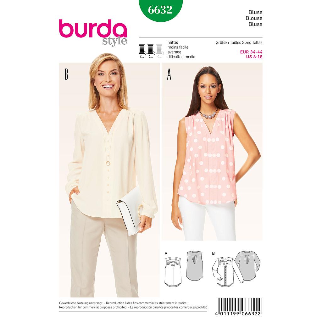 [B6632] Patron Burda 6632 Tunique